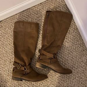 Brown riding boots